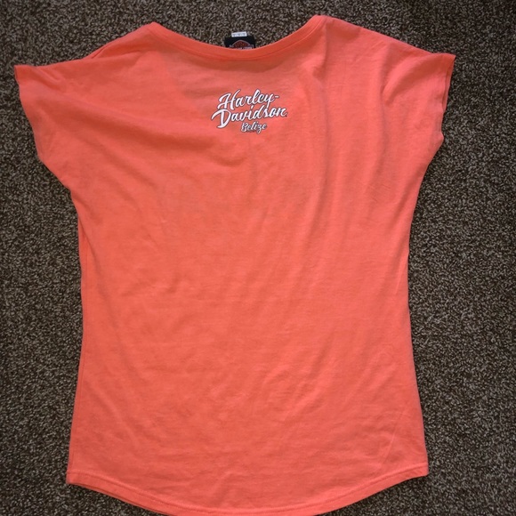 Harley Davidson Orange rhinestone shirt - Picture 5 of 5